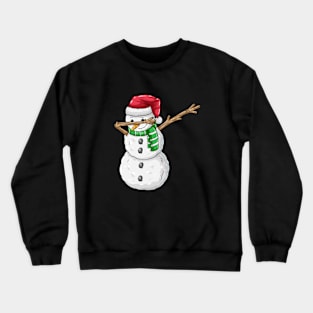 Dabbing Snowman Winter Funny Kids Christmas Gift Crewneck Sweatshirt